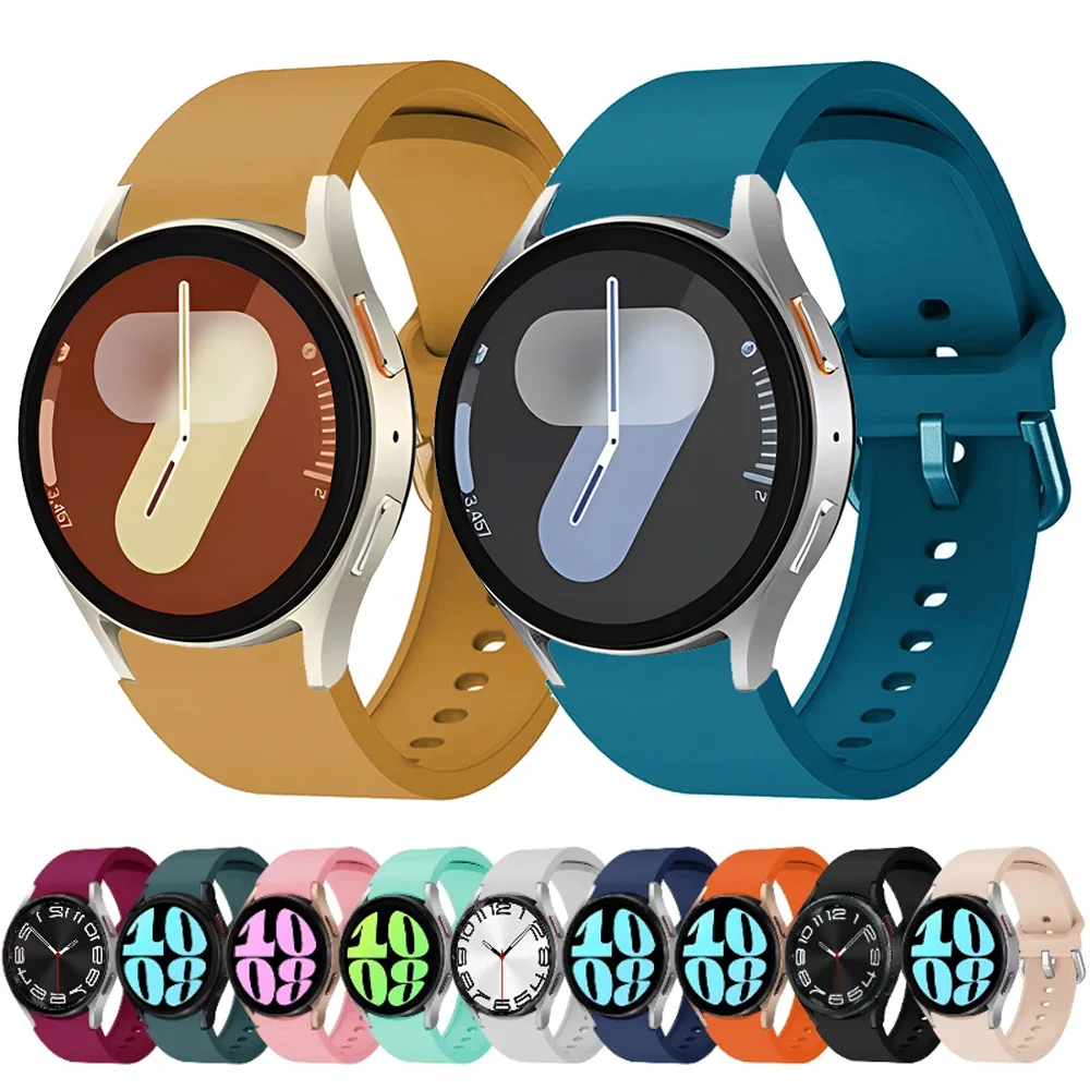 Sport-Silikonarmband ohne Lücken für Samsung Galaxy Watch 7/6/5/4 44 mm 40 mm, verstellbares Armband Galaxy 6/4 Classic 47/43 mm 46/42 mm