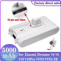 High-capacity 25.2V 5.0Ah For Xiaomi Mijia Vacuum Cleaner V8 V9 V9P V9B V10 XR VVN3 VVN4 Dreame Vacuum Cleaner Lithium Battery