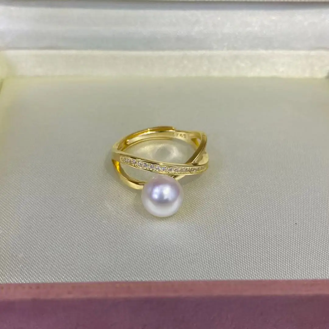 

Регулируемое кольцо из стерлингового серебра S925, фурнитура, крепления, аксессуары, детали, фитинги для жемчуга 7-8 мм, 5 шт./лот