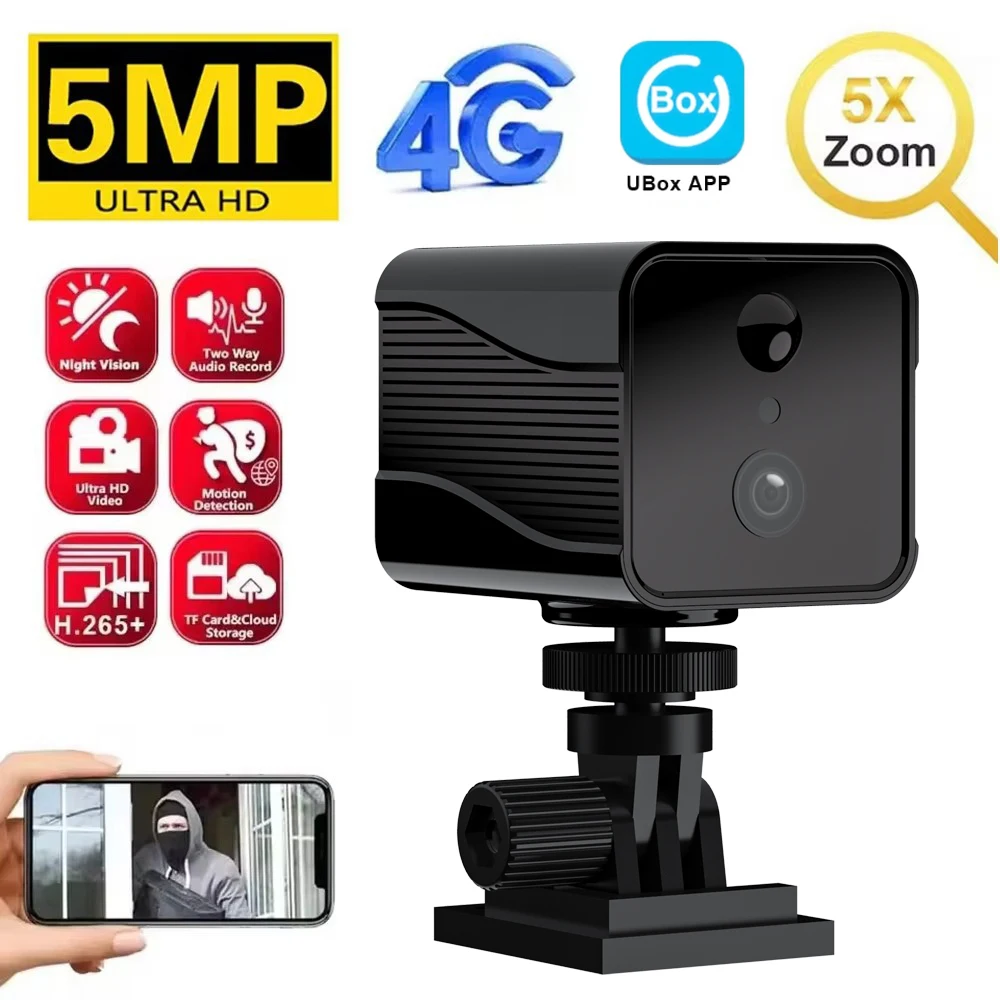 

Мини-камера безопасности 4G, SIM-карта или Wi-Fi, Ultra HD камера наблюдения, PIR, инфракрасное обнаружение, мини-камера безопасности ребенка, IP-камера