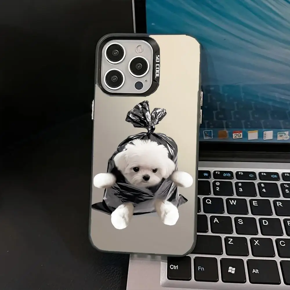 

Cut dog case Phone Case for iPhone 16 15 14 13 12 11 Pro/ Max/Plus shock-proof back cover anti-fingerprint