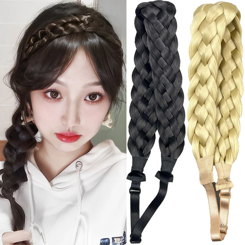 Lady Hairband Fashion pałąk syntetyczny warkocz opaska elastyczna pleciona bransoletka akcesoria do włosów do przedłużania włosów nakrycia głowy