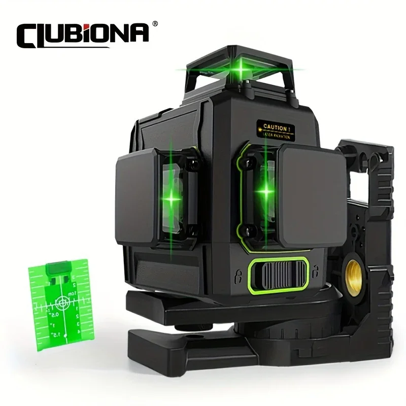 Clubiona CE Certificated 3D New ABS and PC Shell Shockproof Lines Laser Level with 5200mah BATTERY Work Separately Laser Lines