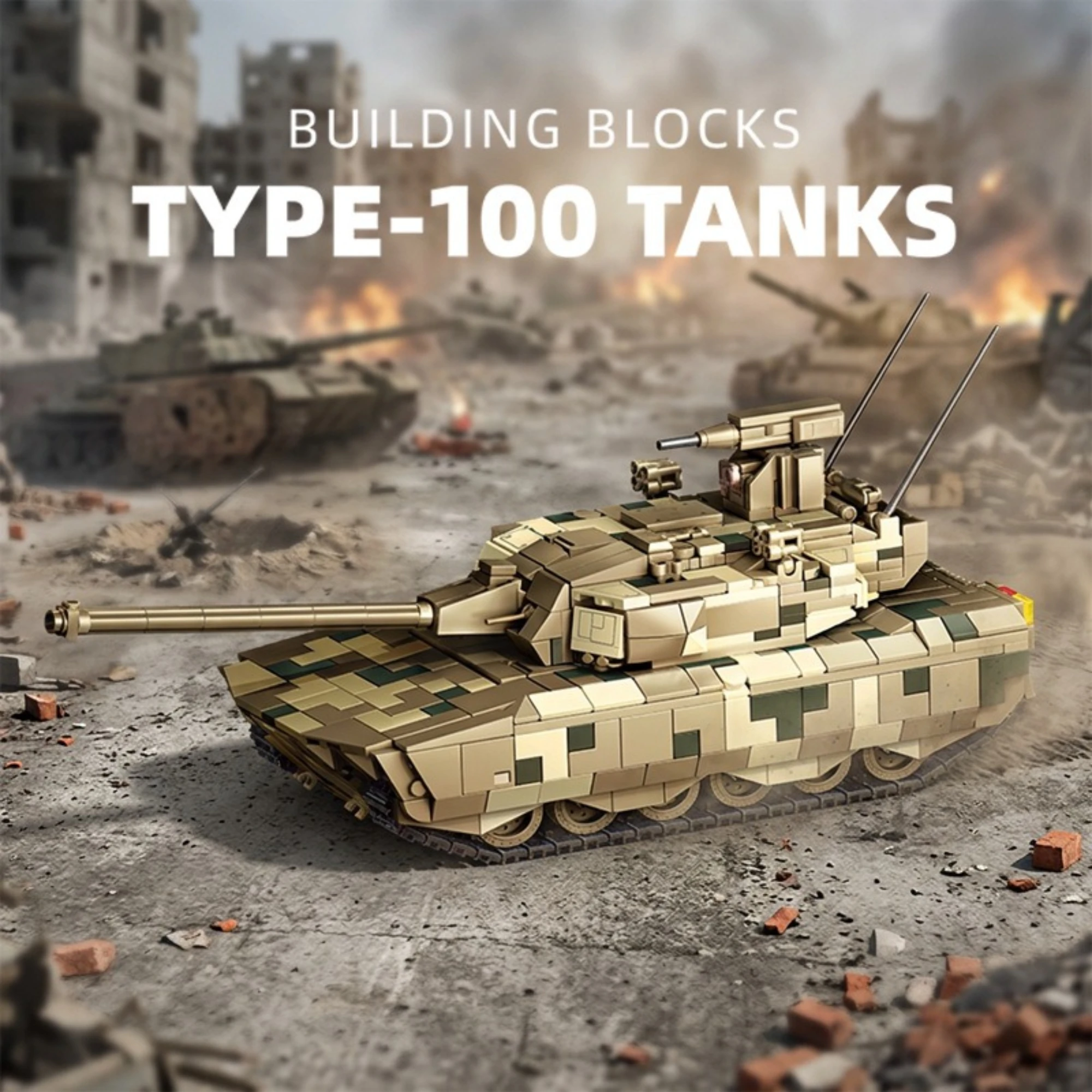 

1417pcs Modern War Tanks Type 100 Tank Building Blocks 12GO 91010 Military Main Battle Tank Vehicle Bricks Toys for Adults Gifts