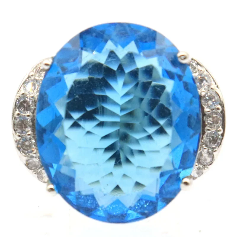 

10g Real 925 Solid Sterling Silver Customized Ringss Fire Rainbow Mystic Topaz Green Amethyst Blue Topaz CZ Many Sizes 6-12