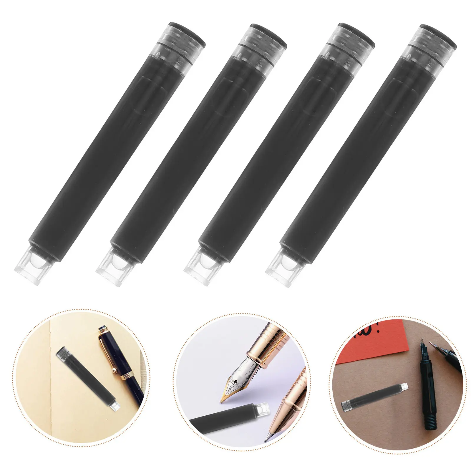 

1Set Fountain Pen Ink Cartridges Black Quick-Drying Smooth Writing Refillable Ink Refills for Students School Practice Homework