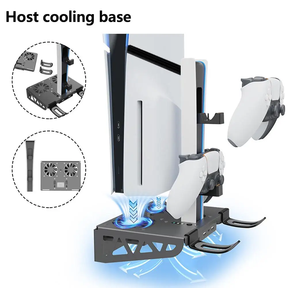 With Cooling Fan Charging Wall Bracket For Pro/Slim Dual Headphone Storage Rack For Playstation5 Console Charging Base G0M0