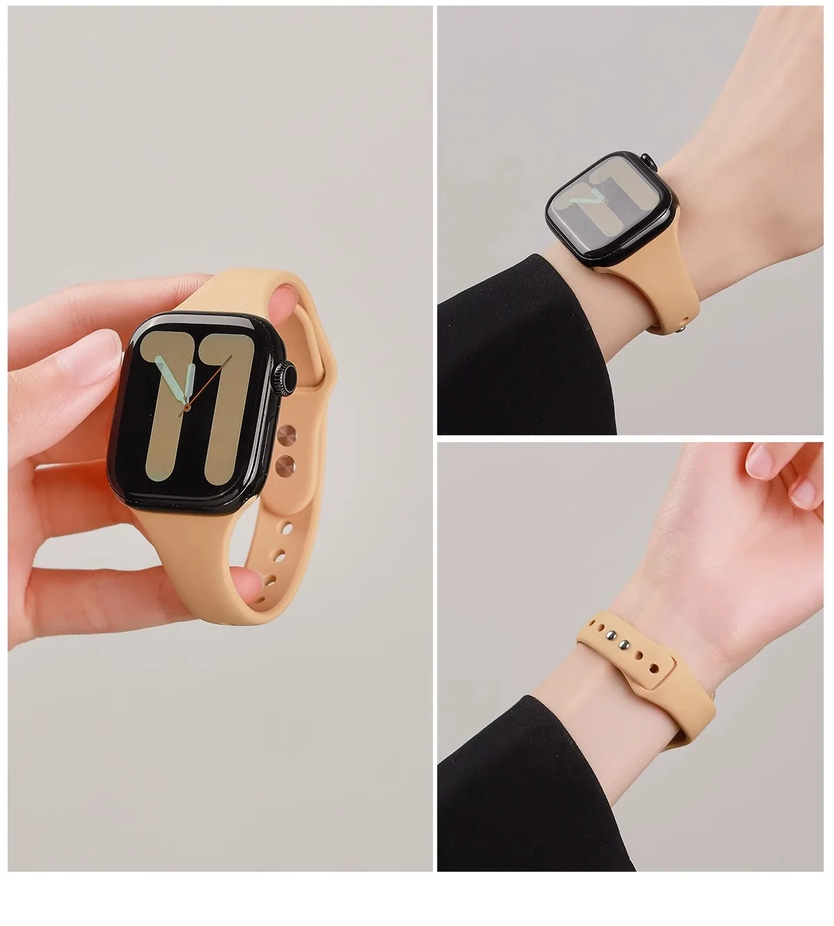 Schlanke Silikonbänder für Apple Watch Ultra 3 49 mm Band 45 mm 44 mm 41 40 42 46 mm Sportarmband iWatch Serie 11-10-9-8 7 6 5 SE 4