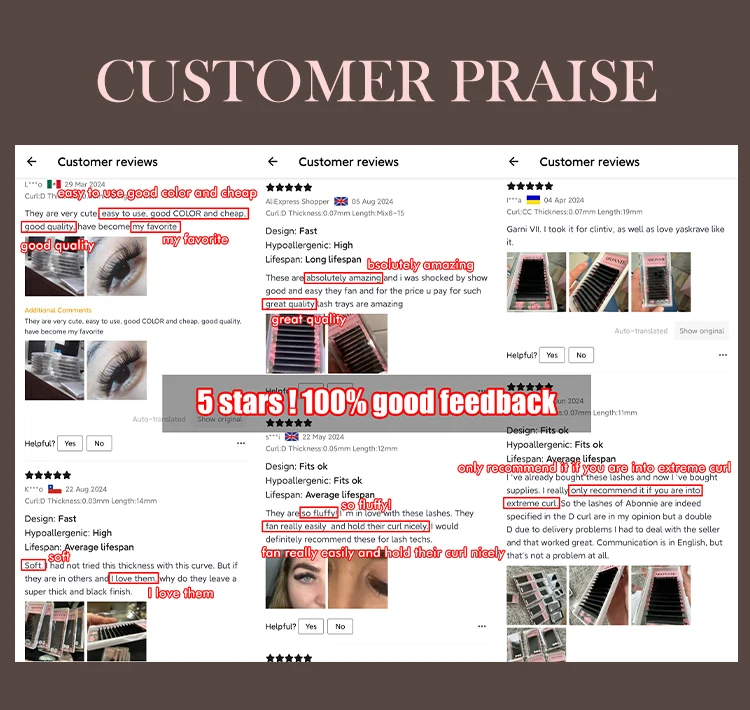 ABONNIE Kaschmir Easy Fan Lashes Extension DIY 2d/3d/4d/10d Nerz Blooming Eye Lash Extensions 0,03/0,05/0,07/0,10 – Detail 12