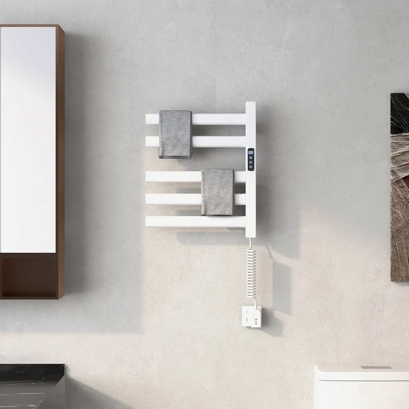 

Electric Heated Towel Rail Household Bathroom Waterproof Digital Screen Towel Warmers Simple Thermostat Dry Towels Rack