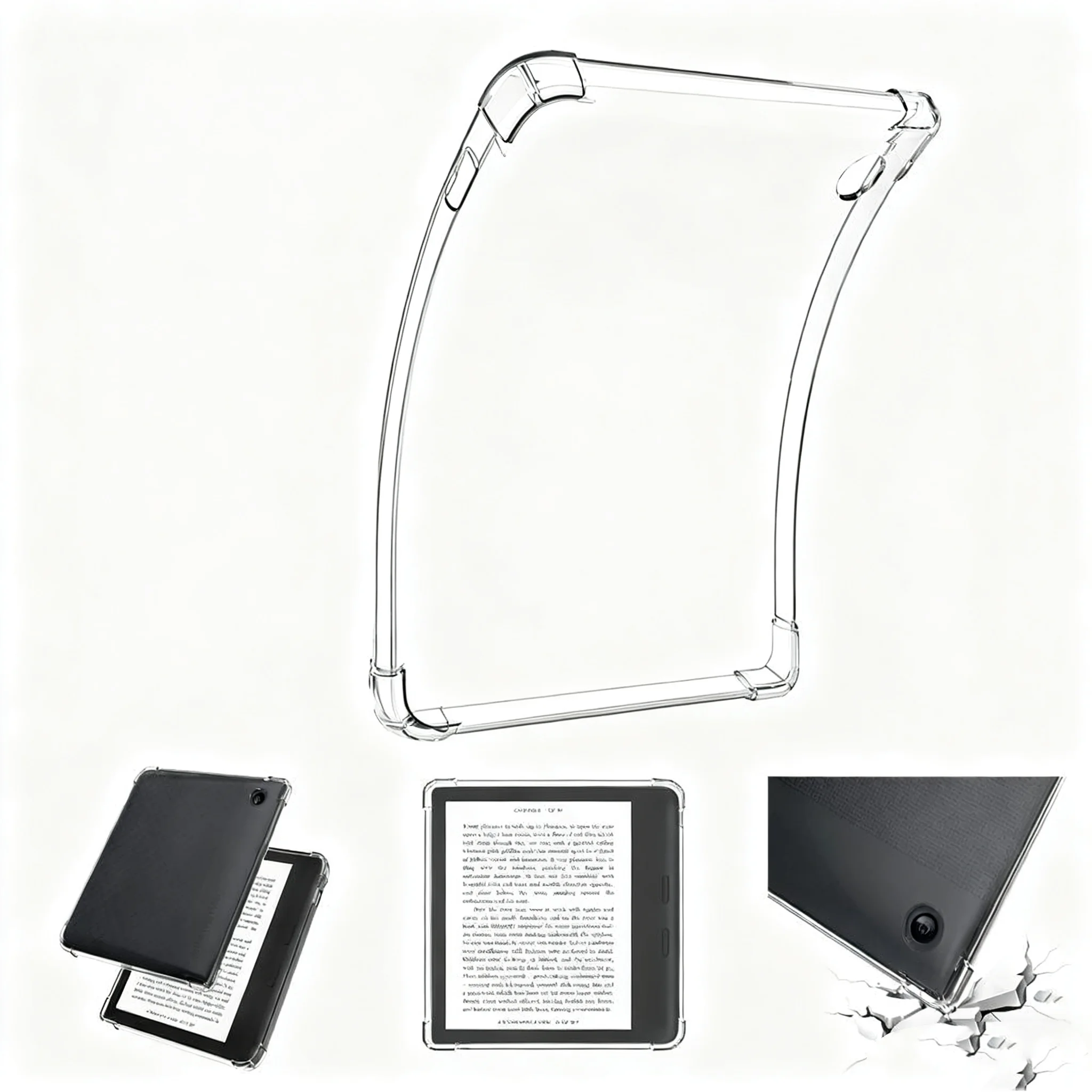 

Slim Shockproof Case For Funda Kobo Libra color 2024 7 inch eBook N428 Transparent TPU Back Cover