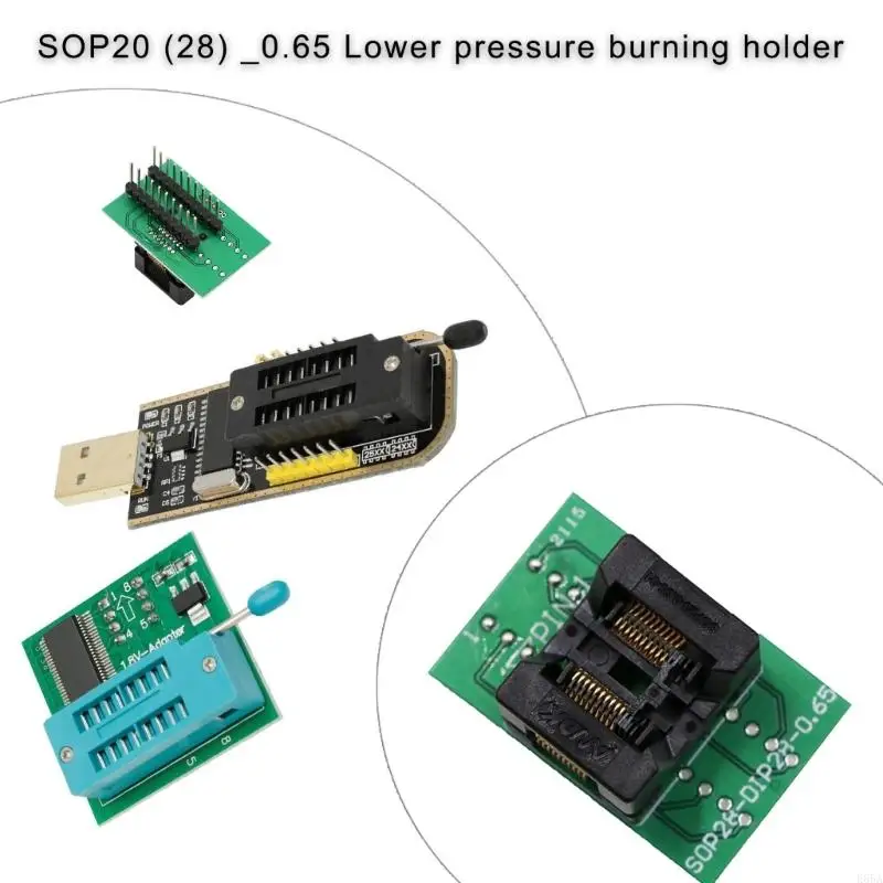 Precise SSOP20/TSSOP20 To DIP20 Programming Adapter, 0.65mm Pitches , 20Pins, Suitable For MCU/Chip Testing E65A