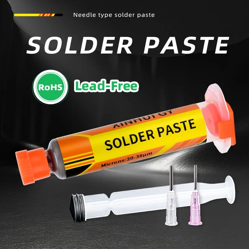 Lead-Free Eco-Friendly High-Temperature Silver-Containing Syringe Solder Paste 217℃ Repair Solder Paste