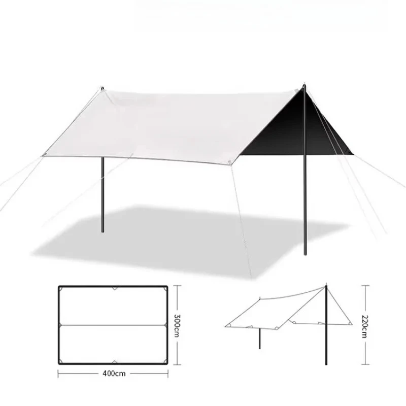 

For Outdoor Folding Canopy Black Glue Sunscreen Outdoor Canopy Cloth Camping Sunshade Rain Tent Picnic Beach Tent Rainproof Suns