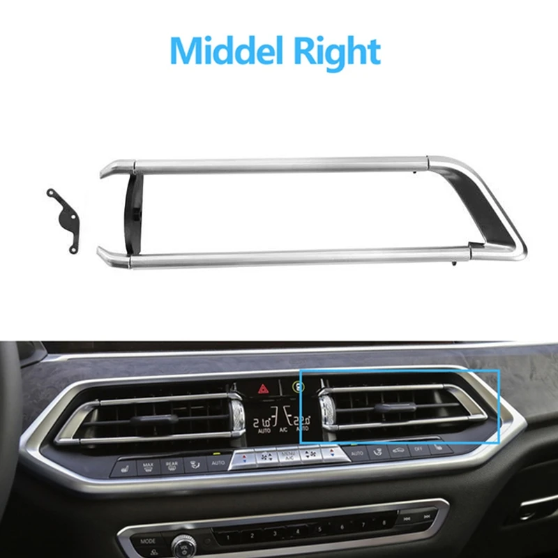 Front Middle Air Vent Outlet Grille Trim Frame AC Repair Panel Cover For-BMW X5 X6 X7 G05 G06 G07