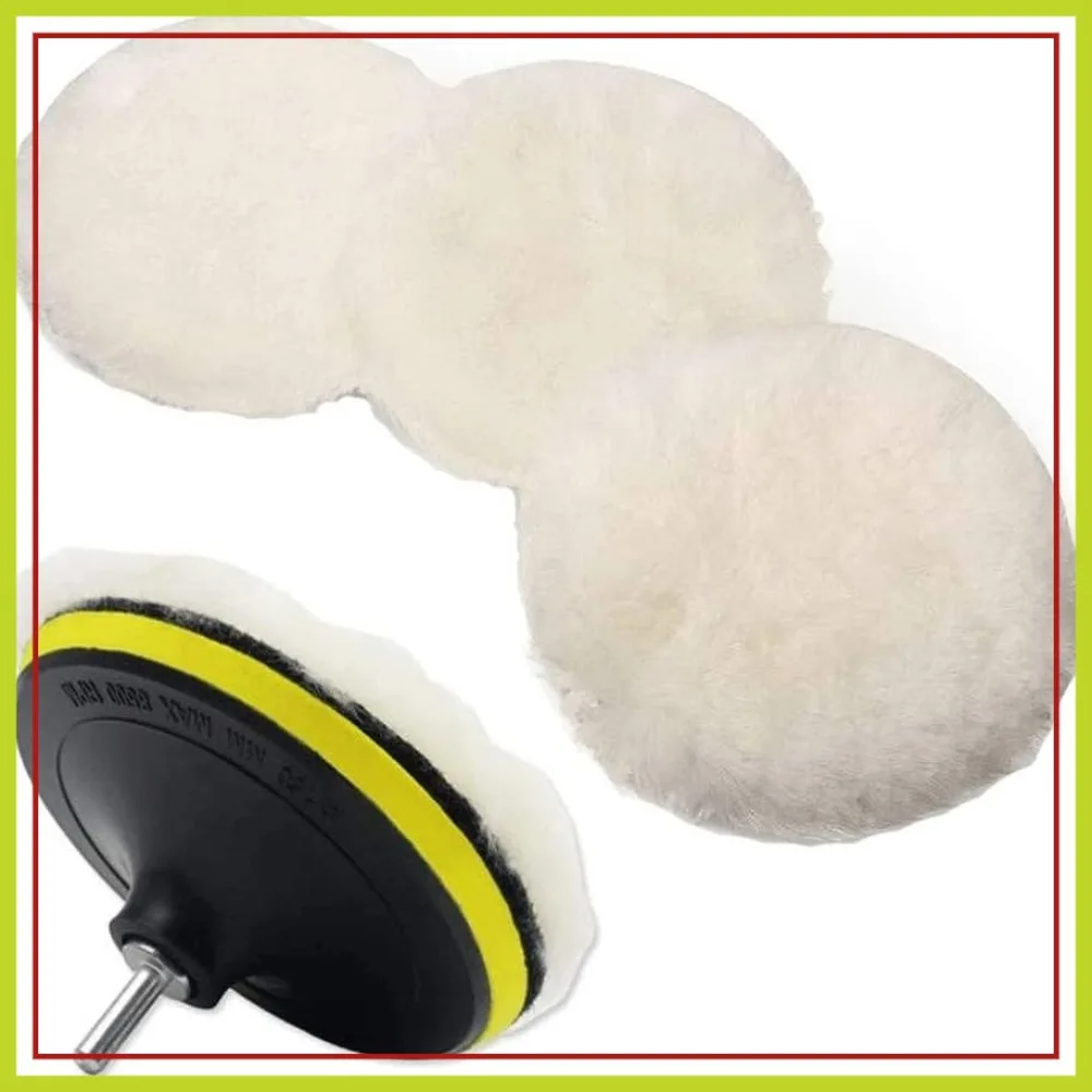 

6 Pcs 5 Inch Wool Polishing Buffing Pad for Drill with M14 Adapter