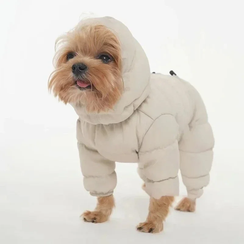 

Зимняя четырехлапая куртка для маленьких собак: утепленная пухом и хлопком для тепла и защиты от холода