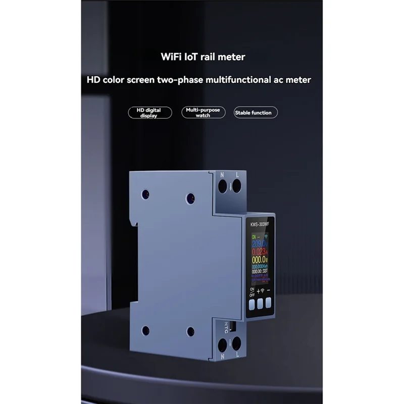 TUYA WIFI مقياس الطاقة Din السكك الحديدية جبل الفولتميتر الرقمي مقياس التيار الكهربائي Wattmeter التيار المتناوب 80-290 فولت كيلووات ساعة مقياس الطاقة التحكم عن بعد