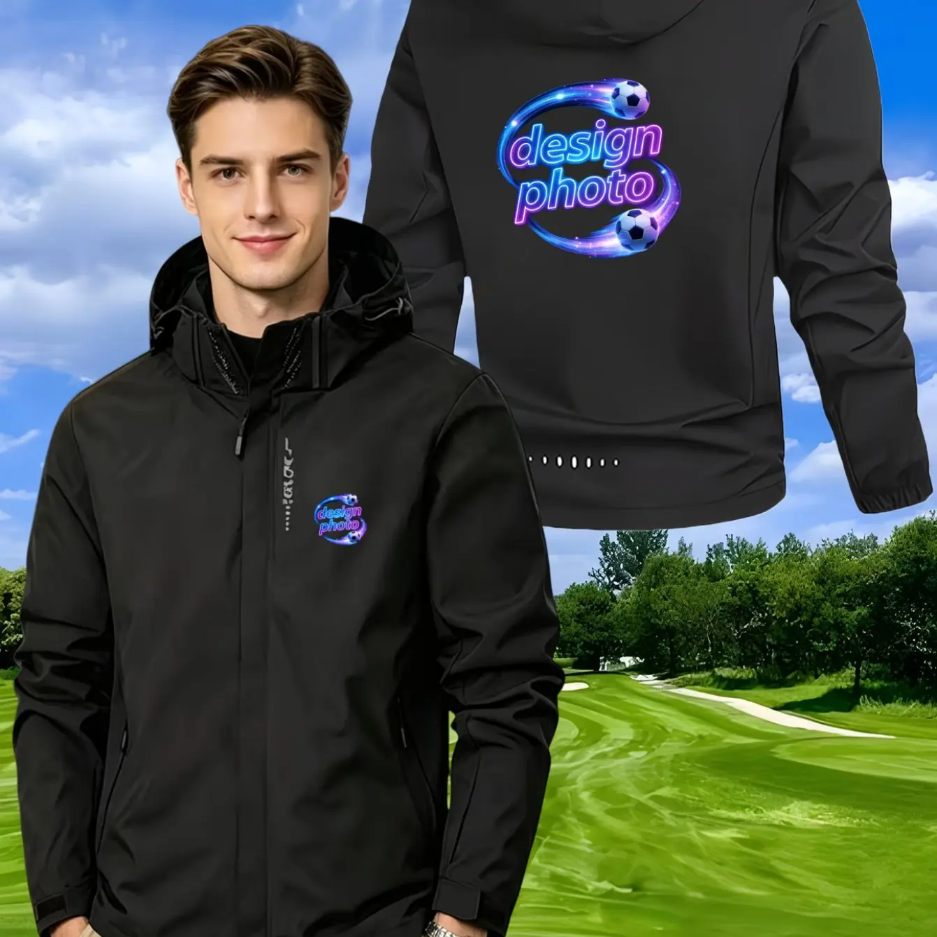 Men's Customizable Jacket Personalize with Company Culture Logo & Pictures Upload Feature Available
