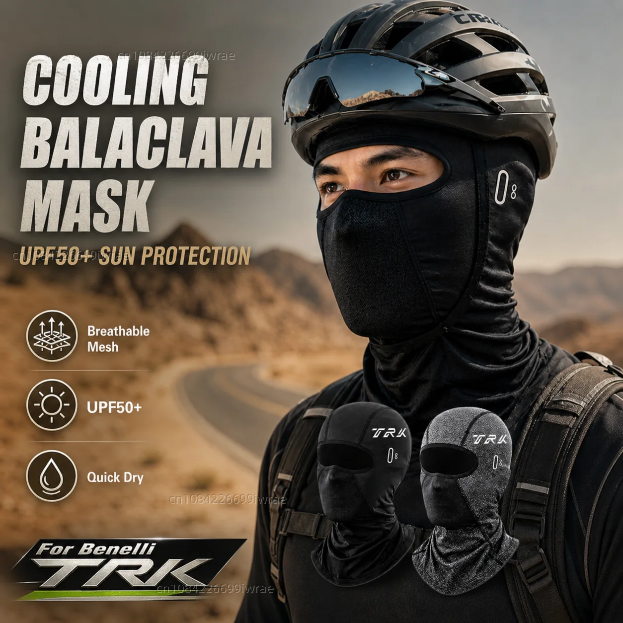 Cooling Motorcycle Balaclava Mask UPF50+ UV Protection Breathable Face Cover Summer For Benelli TRK 502X TRK 502 X Leoncino