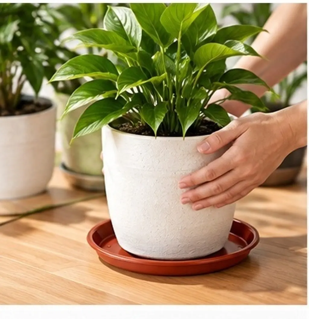 5Pcs Resin Flowerpot Trays High Durability Oval Plastic Flowerpot Baseplates Plant Pot Water Drip Tray for Indoor Outdoor