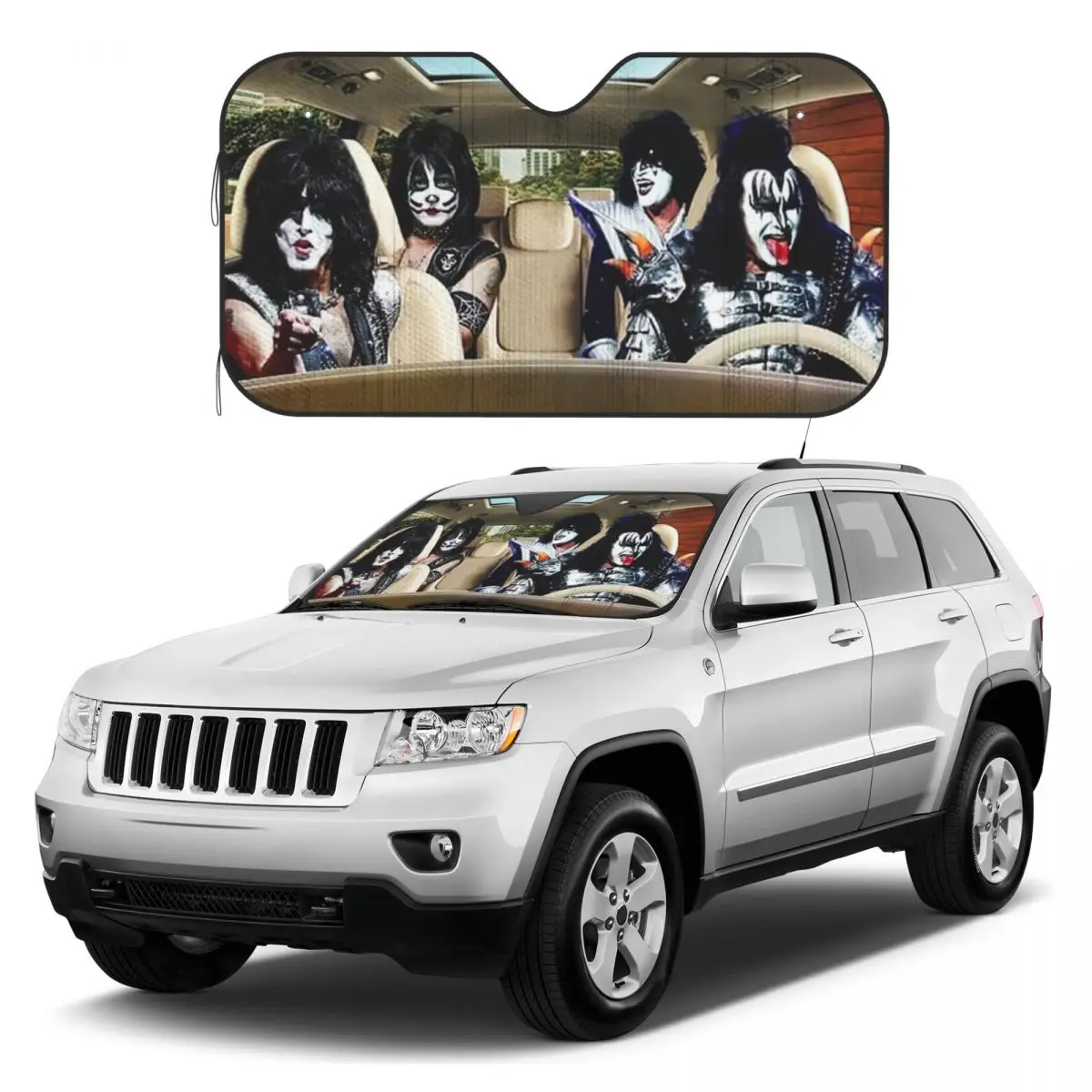 Kiss Band In The Car Sunshades Reflector Anti Uv Funny Custom Car Sunshade Sun Shade