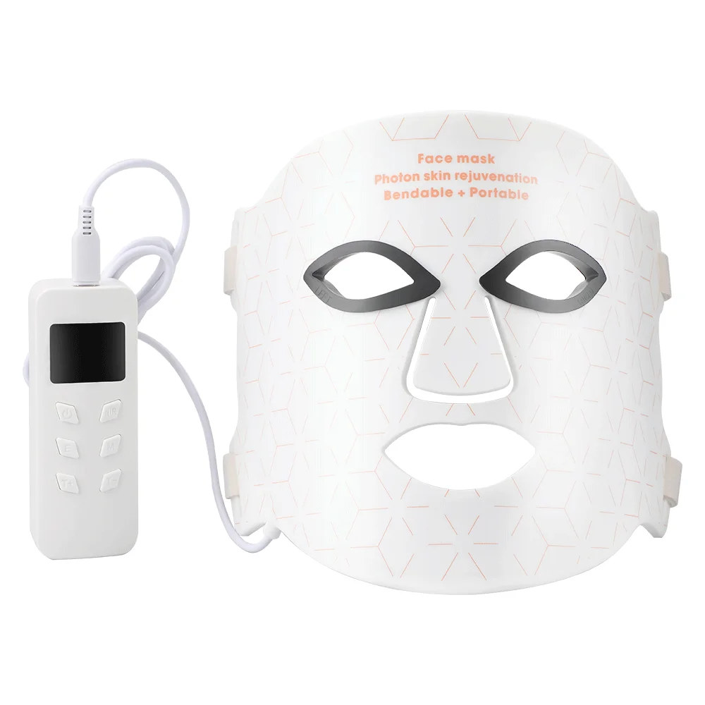 

Led Mask Red Led Light Therapy Infrared Mask Silicone 4 Color Led Red Light Therapy Rejuvenation Anti-Aging Wrinkle Acne