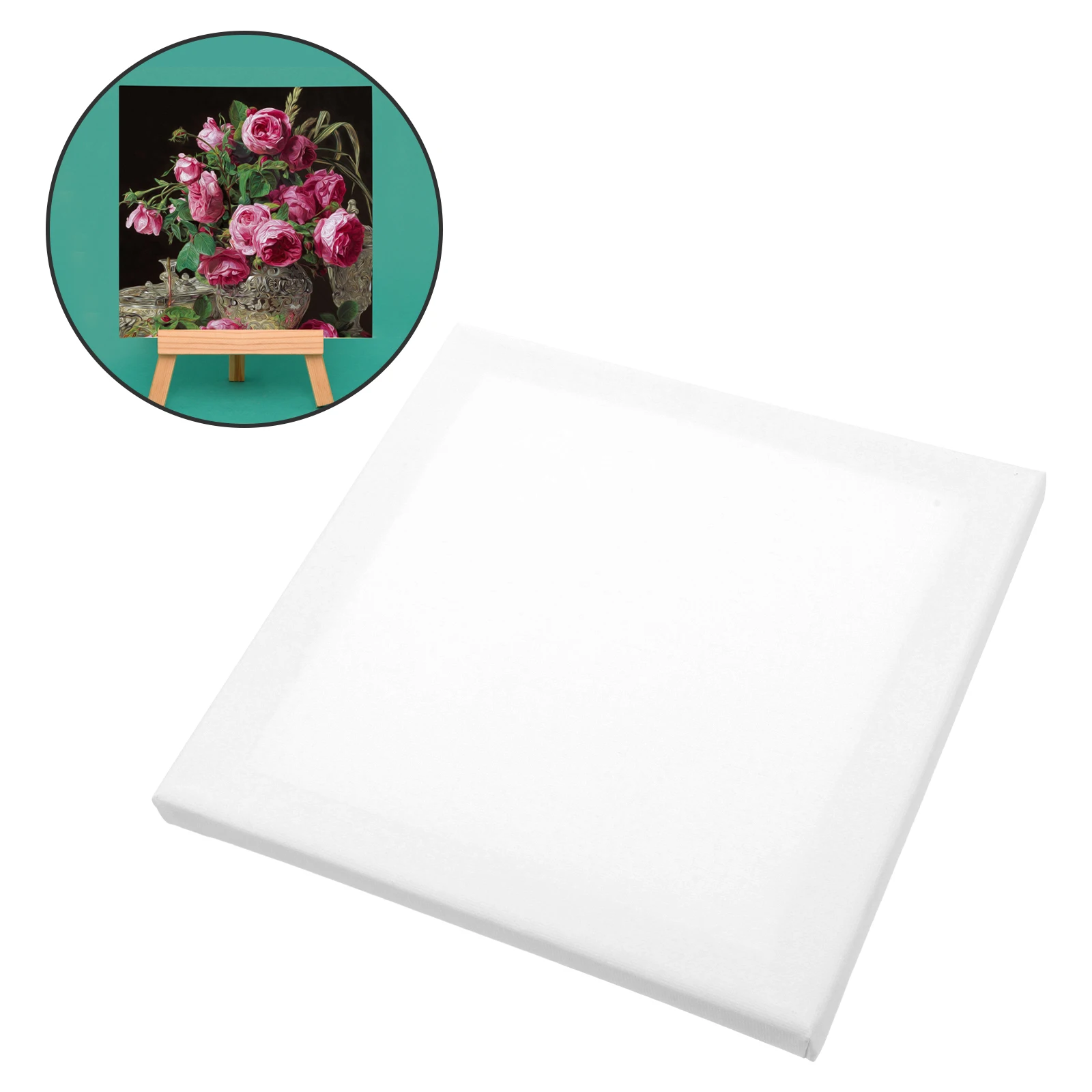

6pcs Square Wooden Canvas Panels 20x20 Linen Oil Painting Frames Blank Art Boards for Teaching Learning Birthday Parties Cost