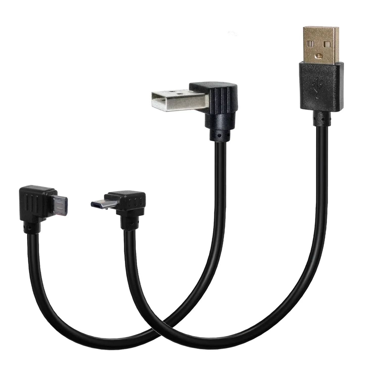 

100PCS Micro USB male to male, up,down, left and right data loading cable connectors for tablet at 90 degrees, 25cm-500cm angles