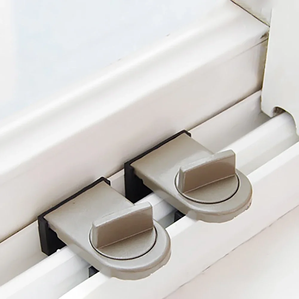 5/8/20pcs/set Sliding Door Anti-theft Switch Lock Sliding Window Blocker Straps Plastic Steel Window Child Safety Doors Lock