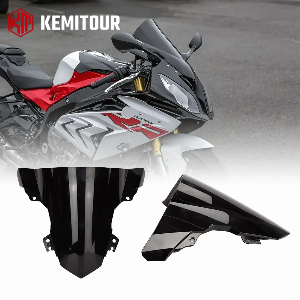 

For BMW S1000RR 2015-2018 Windshield Double Bubble Wind Deflector Black WindScreen S 1000 RR 2016 2017 Motorcycle Accessories