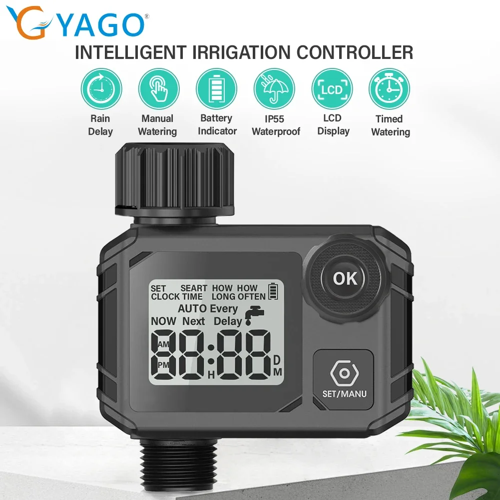 Large Screen Display Garden Watering Timer Irrigation Controller Digital Programmable Faucet Watering Irrigation System