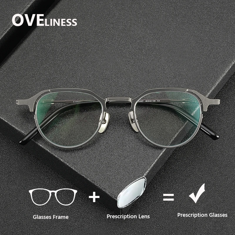 

pure Titanium optical Glasses Frame Men Retro Round Eyeglasses Women Prescription myopia High Quality Eyewear male Spectacles