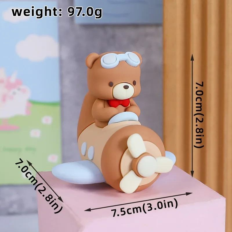 Cartoon Pilot Bär Kuchen Topper Luftfahrt Thema mit Sternen Luftballons Dekor für Happy 1st Birthday Party Baby Shower Supplies – Detail 6