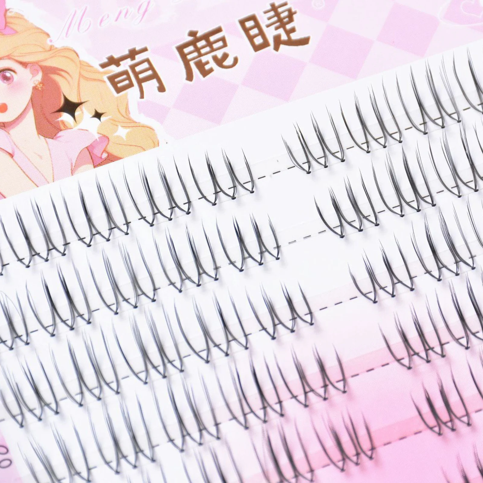 10 Reihen U-Form Idol Falsche Wimpern Transparentes Band Wimpernverlängerung Vergrößern Sie Ihre Augen Natürlich Koreanische Mädchen-Gruppen-Stil-Wimpern