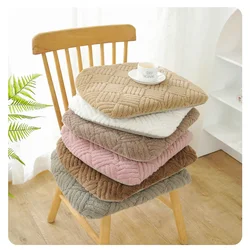 1 Pcs 40x43cm Oval Plush Dining Chair Seat for Home Thickened Warm Non-slip Cushion Car Sofa Removable and Washable Cushions