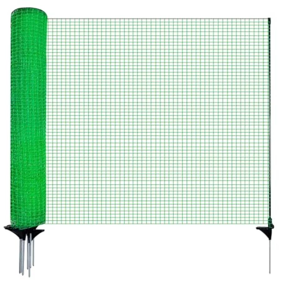 

Temporary Fence with Posts3 x50 Safety Barrier for Dog Snow Plastic Mesh Fencing with Fiberglass Stake Windbreak Rope