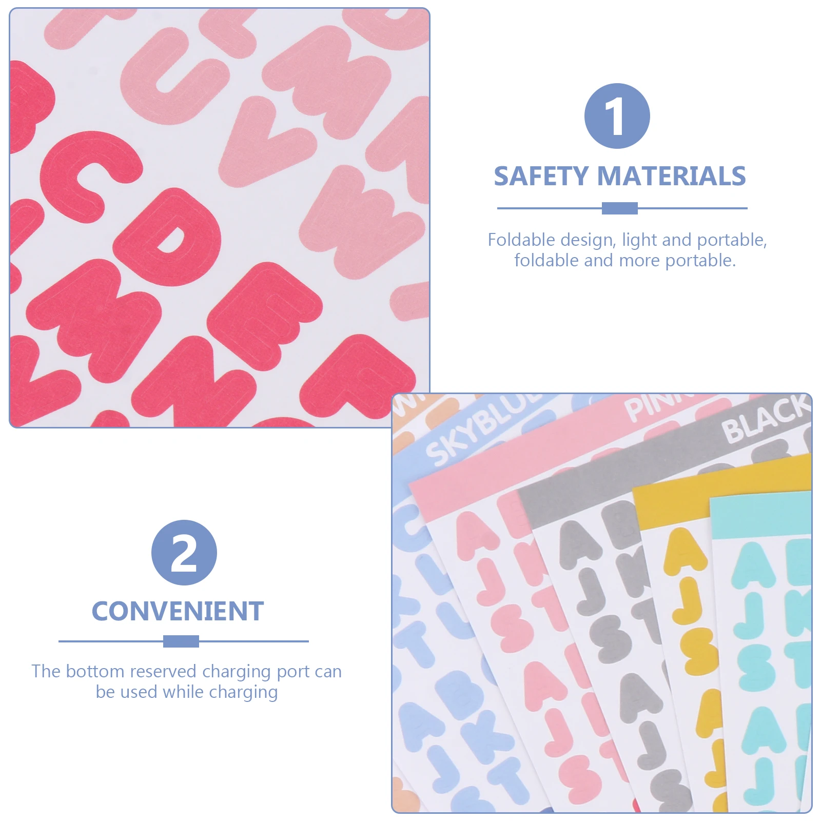 

16 Sheets Letter Stickers for Kids Alphabet Decals Greeting Card Paper Adhesive Child