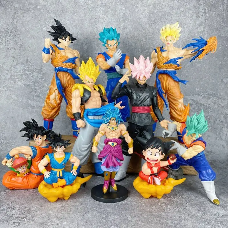 Dragon Ball Handmade Anime Sun Wukong Beijit Saiyan Wujita Model Ornament Trendy Play Periphery Desktop Ornaments Boy Toys Gifts