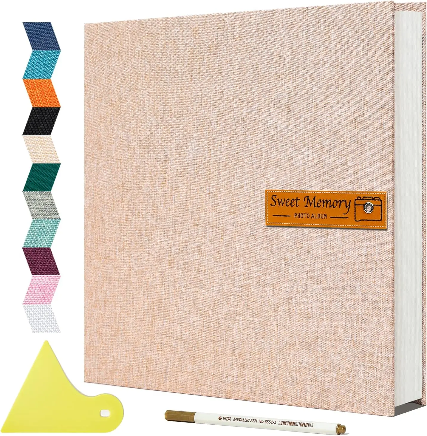 

Large Photo Album Self Adhesive Magnetic Scrapbook,DIY Scrapbook Album for 4x6 5x7 8x10 Picture,40 Pages Linen Cover Mem