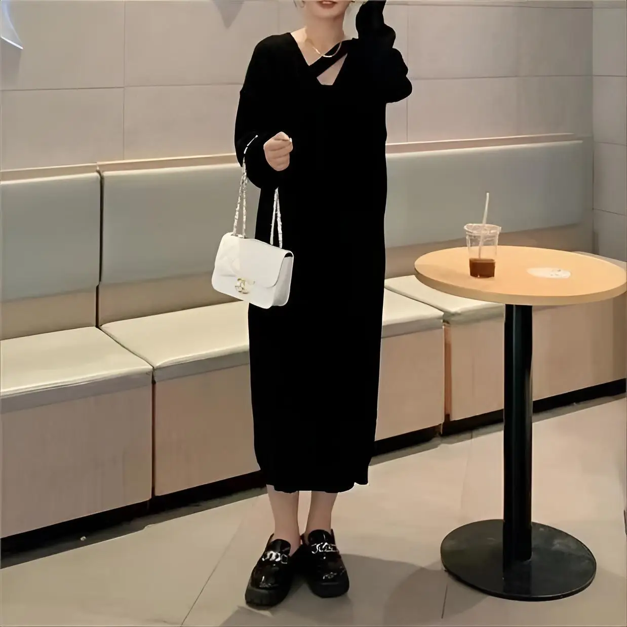 

Knee Length Pullovers For Students Sweaters Jumpers Women Cozy Half-Neck Loose-Fit Hiking Adult Bohemian Fresh Print Sleek Shiny