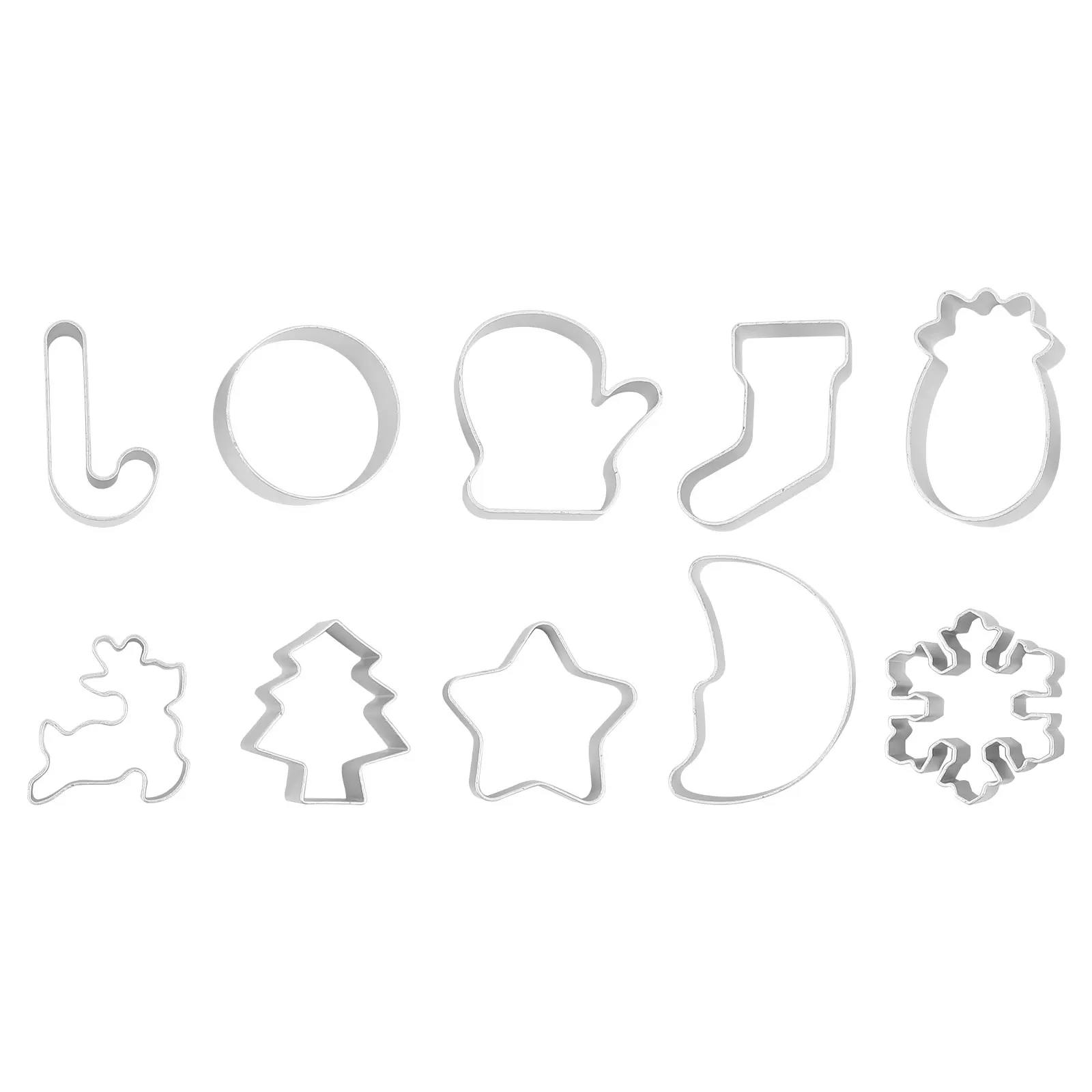 

10 Pcs Biscuit Mold Mini Christmas Cookie Cutters Halloween White Baking Molds Tree Fondant Supplies Man