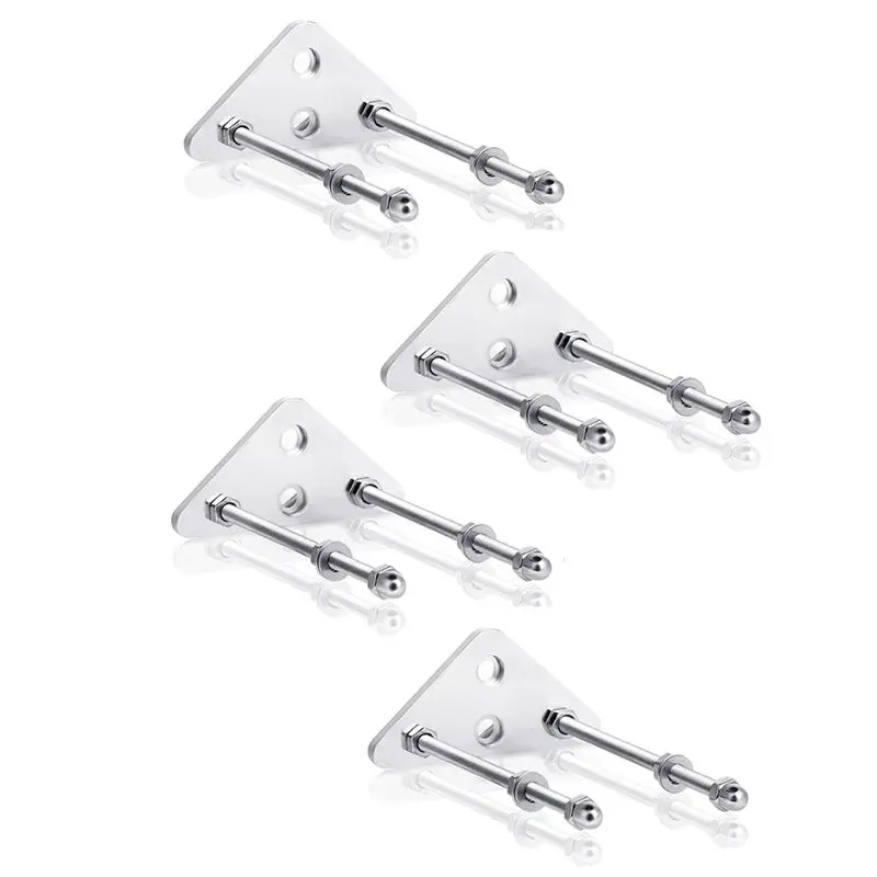 AT05-4Pcs Skateboard Wall Mount, Metal Skateboard Hanger With Screw Holes For Skateboard Deck Display Storage