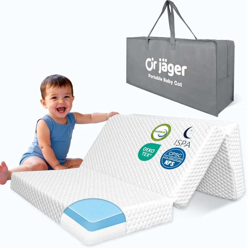 

Breathable Memory Foam Travel Mattress with Carry Bag and Removable Washable Cover for Play Yard or Toddler