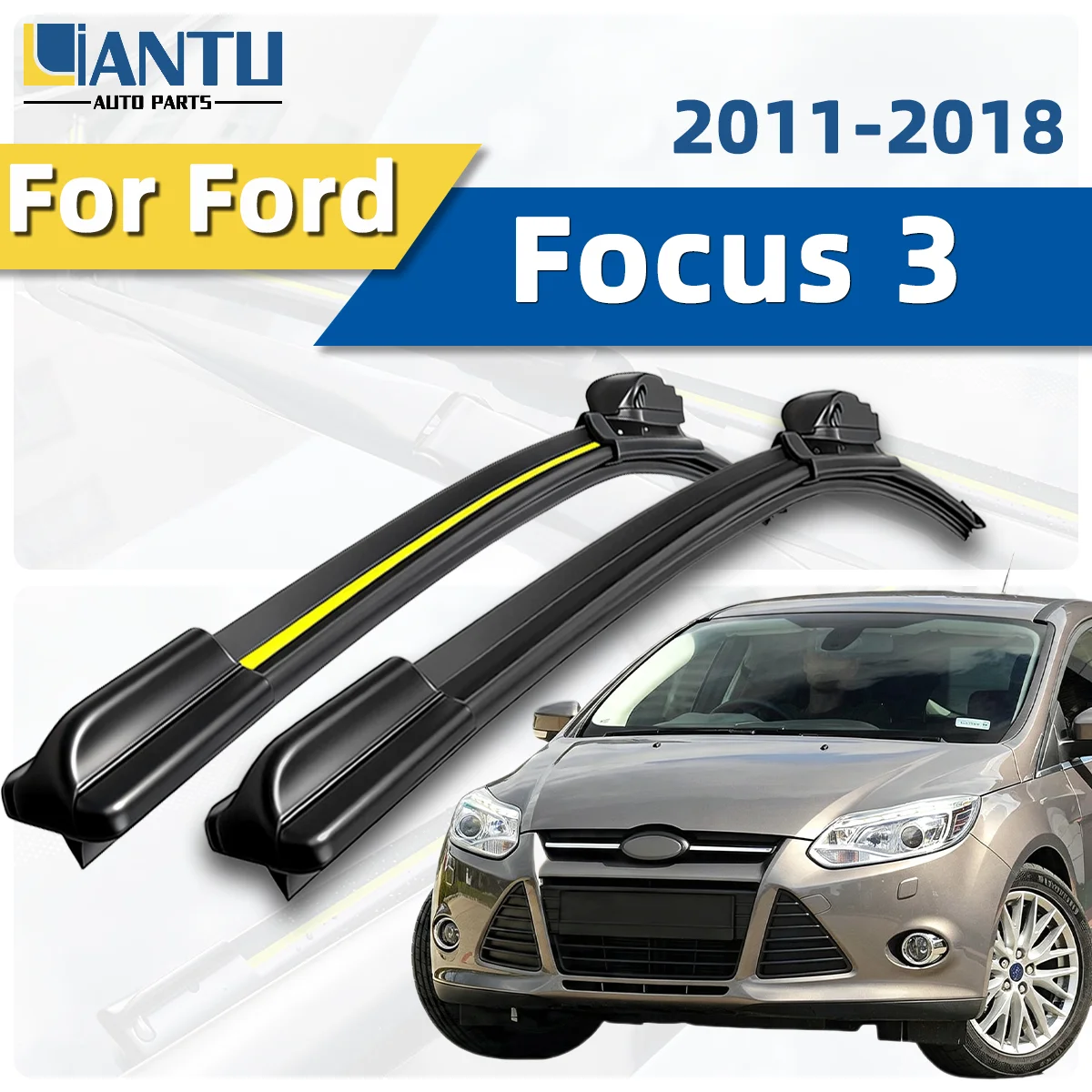 2pcs High Quality Car Front Glass Wiper Fit For Ford Focus 3 2011-2018 Year's Silent High Quality Wiper Car Accessories 2017