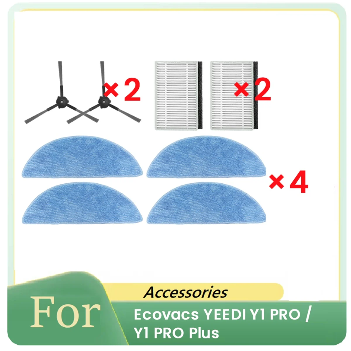 FZFZ 8-delig voor Y1 PRO / Y1 robotstofzuiger Onderdelen Vervangingsfilter Zijborsteldoek
