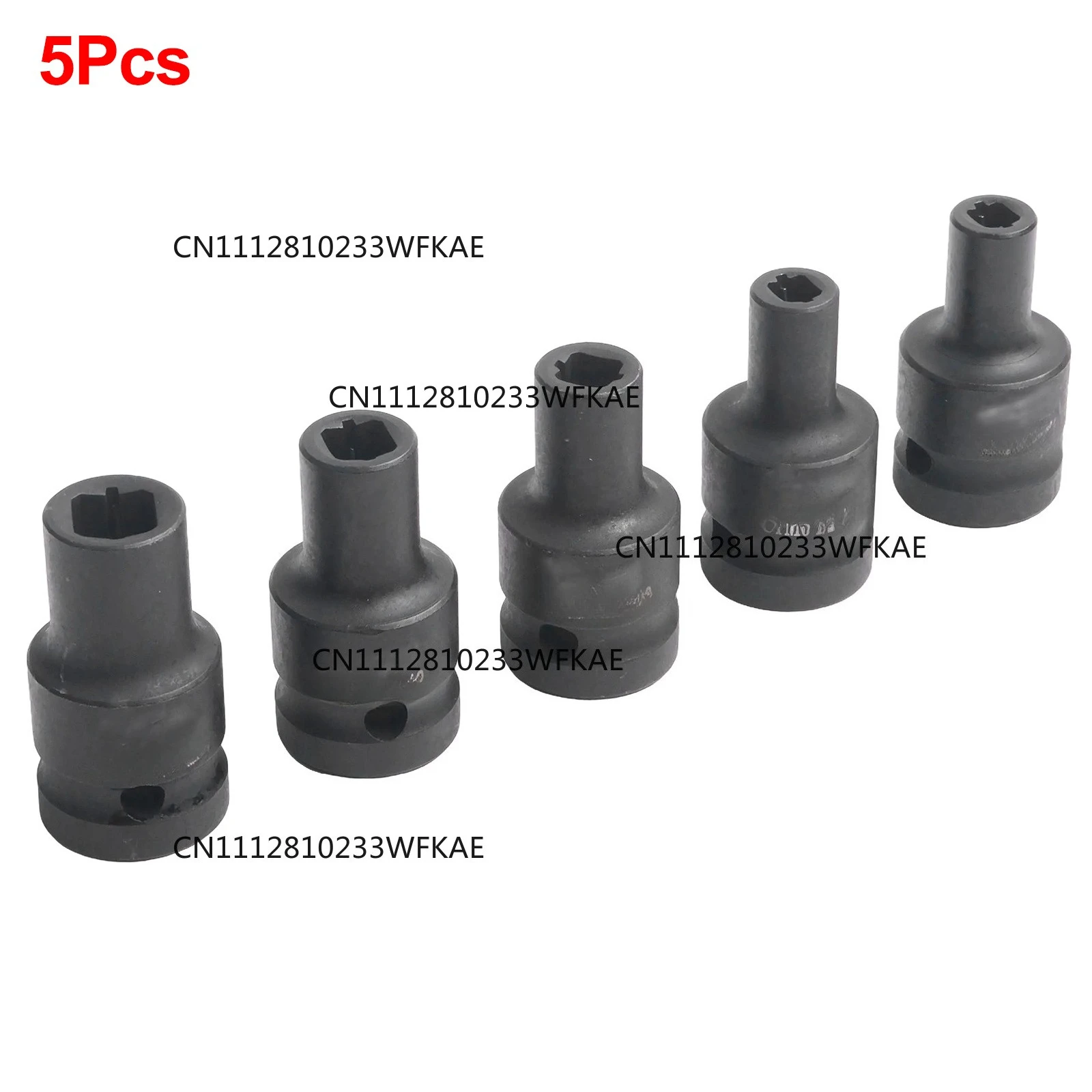 Five Piece Professional Grade Square Screw Tap Socket Kit For Use With Any Standard For Electric Driver Wrench