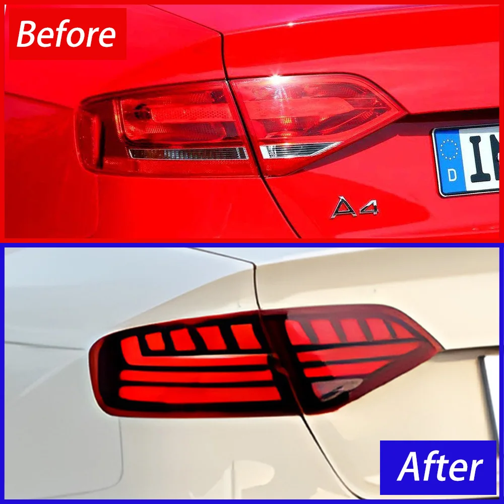 Car Taillight Assembly For Audi A4 A4L B8 2009-2012 LED Auto Rear Back Lamps Upgrade Highlight Flashing Signal Light Accessories