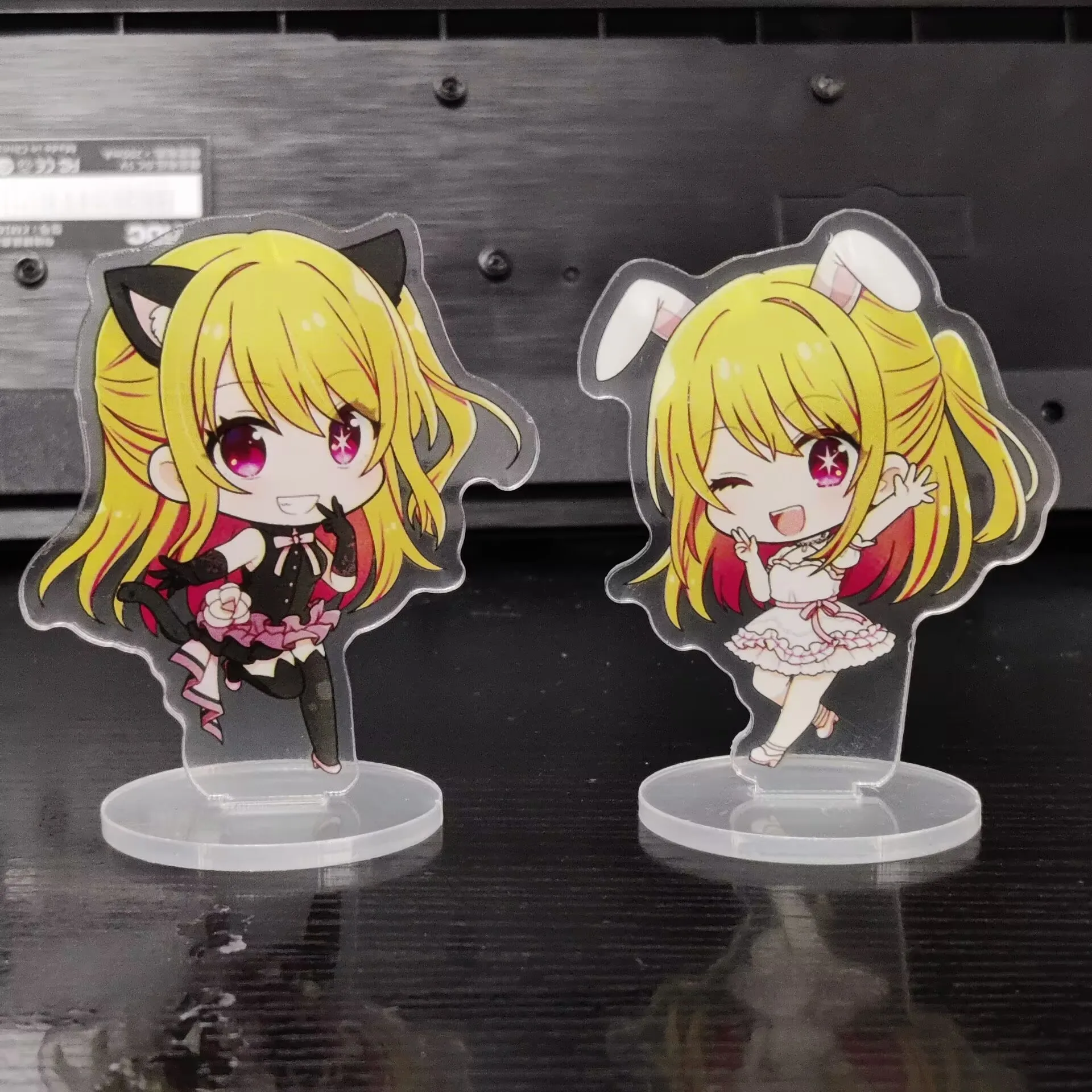 Anime OSHI NO KO Figures Hoshino Ai Cosplay Rabbit Acrylic Stand  Hoshino Rubii Arima Kana Character Model Fans Christmas Gift image 2