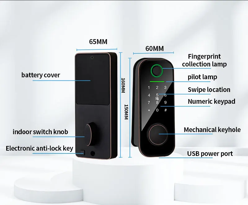 TTLOCK APP digital electric doorlock house dead bolt dool lock Outdoor smart locks Keypad Combination Deadbolt Smart Door Lock